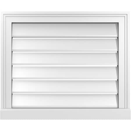 Ekena Millwork Vertical Surface Mount PVC Gable Vent: Functional, w/ 2"W x 2"P Brickmould Sill Frame, 24"W x 20"H GVPVE24X2003SF